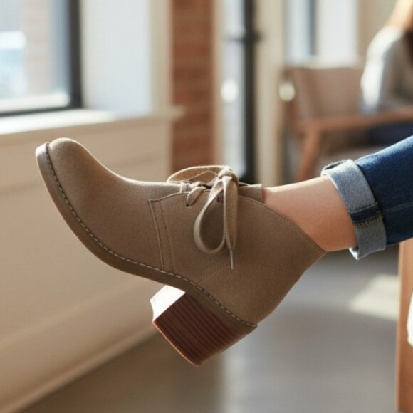 Sbicca Terrafina Vintage Collection Sandstone Suede Lace-Up Ankle Boot Size 6 - Picture 2 of 8